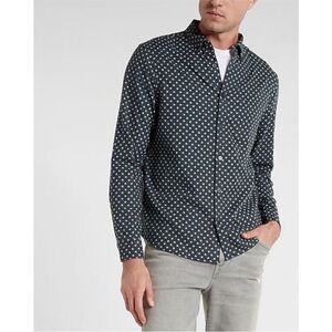 Express Slim Geo Stretch Flannel Shirt